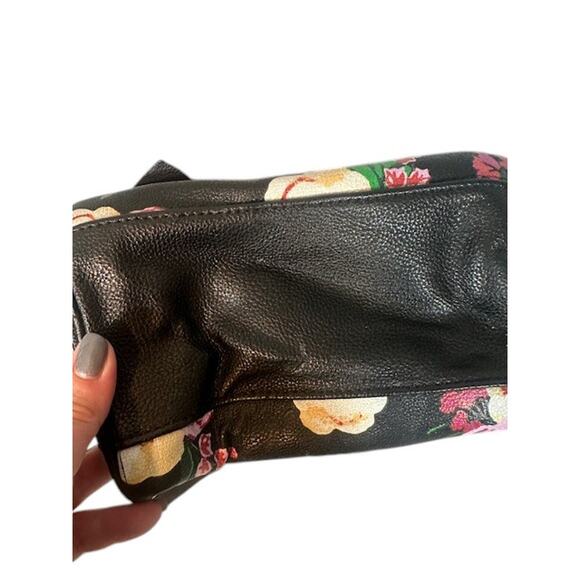 Betsey Johnson Black Multi Color Floral Dome Top Handle Zipper Bag Women - Picture 10 of 10